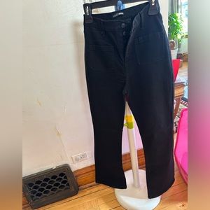 Fashion Nova Flare black button up high rise jeans